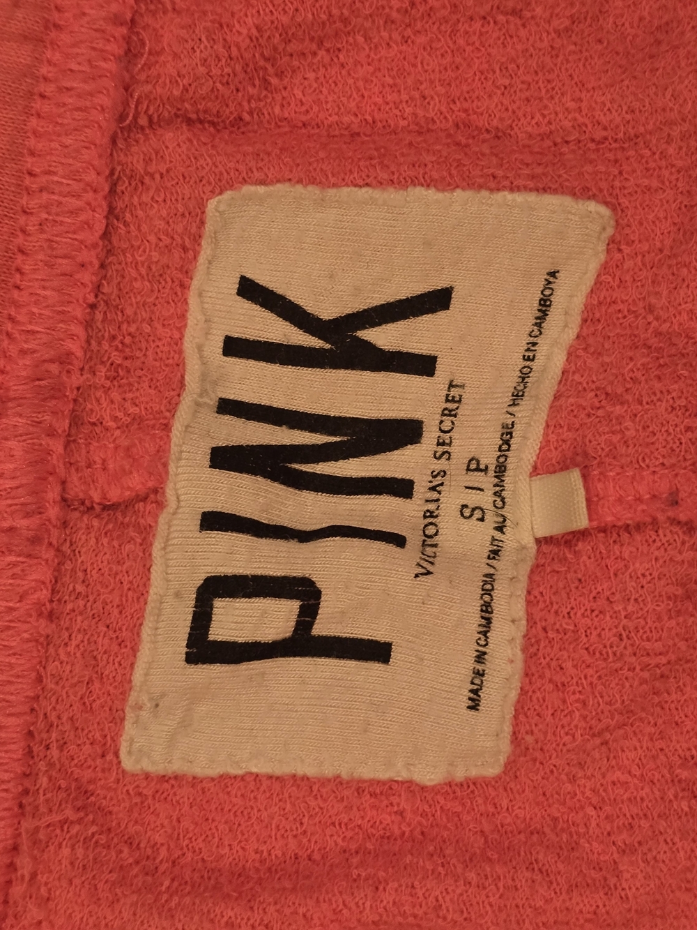 PINK Victoria's Secret Coral Capri Sweatpants with White Logo - Picture 3 of 3